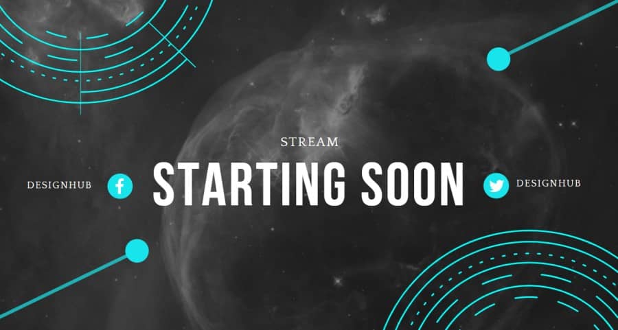 Customizable Stream Starting Soon screen template on Canva