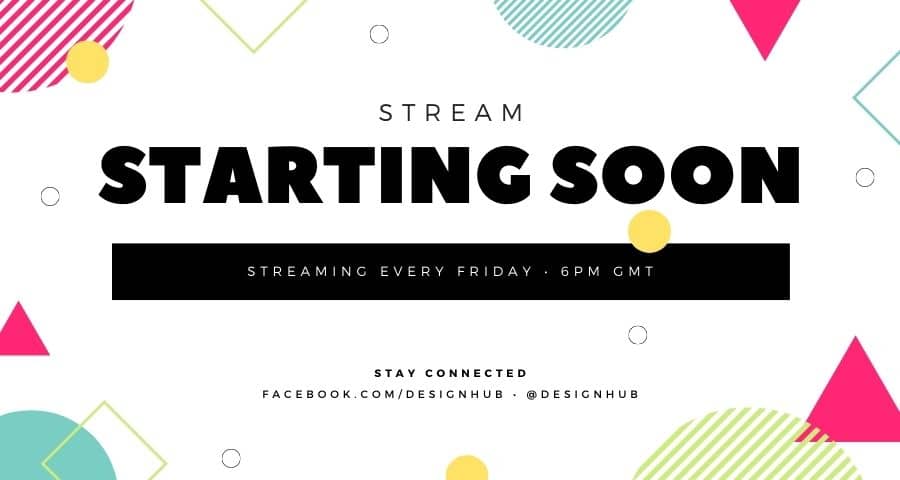 Customizable FREE Stream Starting Soon screen template on Canva