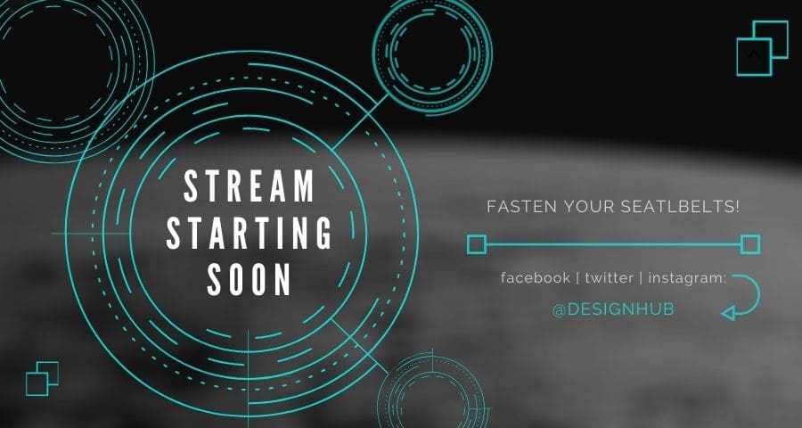 Customizable FREE Stream Starting Soon screen template on Canva