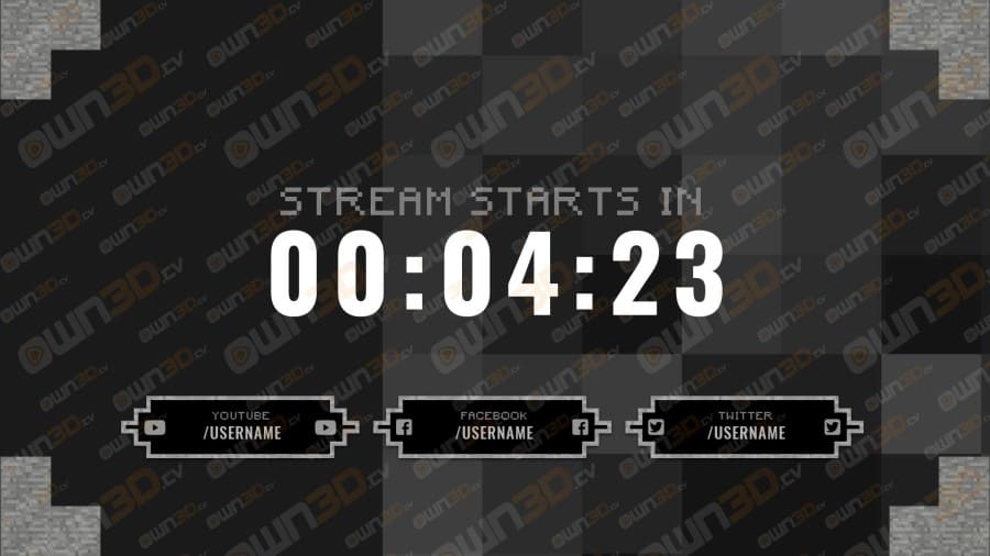 Stream Starting Soon screen PREMIUM template on OWN3D