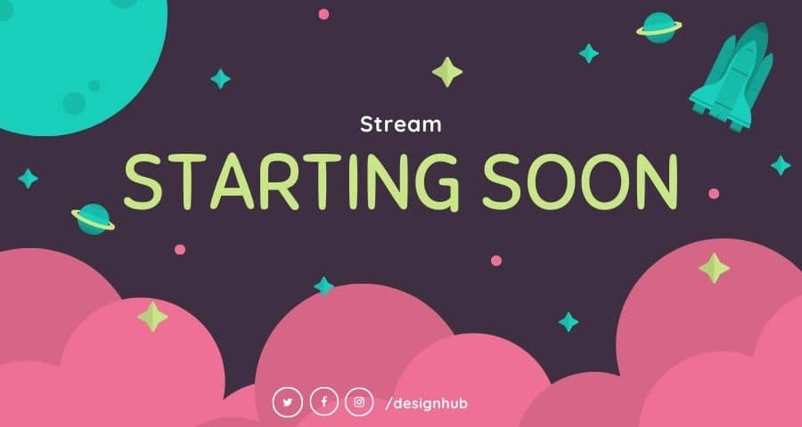 Customizable FREE Stream Starting Soon screen template on Canva